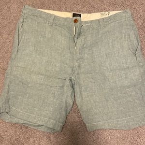 Men’s J Crew Blue Baird McNut Irish Linen Shorts - W34 - Inseam 34”